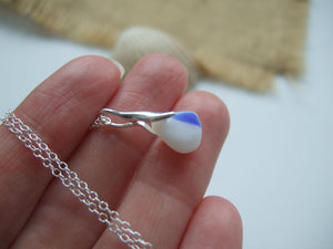 blue opalescent davenport sea glass pendant