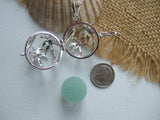 Sea Glass Marble Locket - Palm Trees