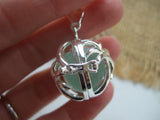 Sea Glass Marble Locket - Palm Trees