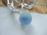 Sea Glass Marble Locket - Star Fish & Blue Cat's Eye