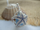 star fish locket with sea glass marble