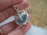 Sea Glass Marble Locket - Star Fish & Blue Cat's Eye