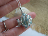 Turquoise Sea Glass Marble Fish