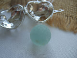 Sea Glass Marble Locket - Heart Shaped Locket With Dolphins