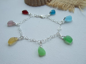 rainbow sea glass bracelet