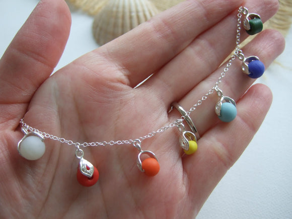 rainbow beach bead necklace
