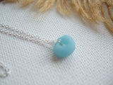 Sea glass bead necklace - turquoise milk glass 2
