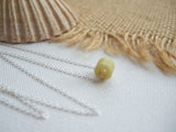 Sea glass bead necklace - yellow milk glass