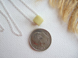 Sea glass bead necklace - yellow milk glass