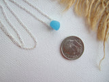Sea glass bead necklace - bright turquoise milk glass