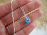 turquoise sea glass bead necklace