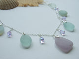 alexandrite and sea glass necklace