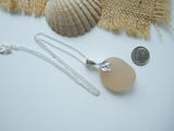 Mermaid Apricot Necklace - Scottish Sea Glass and Sterling Silver XXL