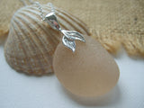 Mermaid Apricot Necklace - Scottish Sea Glass and Sterling Silver XXL