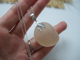 Mermaid Apricot Necklace - Scottish Sea Glass and Sterling Silver XXL