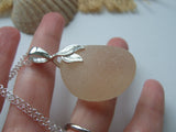 apricot sea glass very large pendant