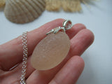 Mermaid Apricot Necklace - Scottish Sea Glass and Sterling Silver XXL