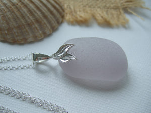 large lavender sea glass pendant