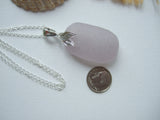 Mermaid Lavender Necklace - Scottish Sea Glass and Sterling Silver XXL Drop