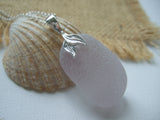 Mermaid Lavender Necklace - Scottish Sea Glass and Sterling Silver XXL Drop