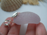 Mermaid Lavender Necklace - Scottish Sea Glass and Sterling Silver XXL Drop