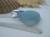 Smoky Blue Wave Necklace - Seaham Sea Glass and Sterling Silver