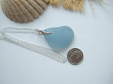 Smoky Blue Wave Necklace - Seaham Sea Glass and Sterling Silver