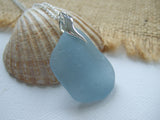 Smoky Blue Wave Necklace - Seaham Sea Glass and Sterling Silver