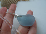 Smoky Blue Wave Necklace - Seaham Sea Glass and Sterling Silver