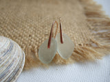 rose gold plated sterling silver sea glass earrings
