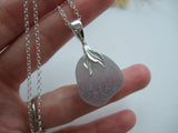 grey mermaid tail sea glass necklace