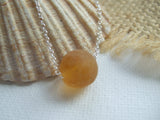 Sea Glass Bead Necklace - Honey Coloured Faceted