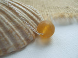 Sea Glass Bead Necklace - Honey Coloured Faceted