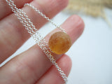 Sea Glass Bead Necklace - Honey Coloured Faceted