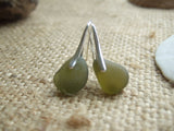 scottish green sea glass earrings