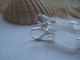 Wampum Sea Glass Earrings - Double Drop - Large