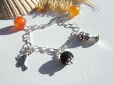 sea glass bead halloween bracelet