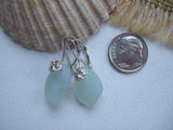 Lion Lever Back Earrings - Opalescent sea glass
