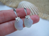 Lion Lever Back Earrings - Opalescent sea glass