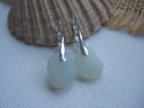 Lever Back Earrings - Opalescent sea glass