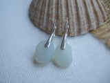 Lever Back Earrings - Opalescent sea glass