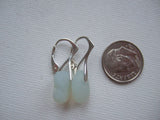 Lever Back Earrings - Opalescent sea glass