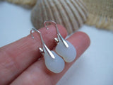 Lever Back Earrings - Opalescent sea glass