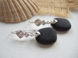Seaham Secret Magenta Purple Sea Glass Earrings - Geometric