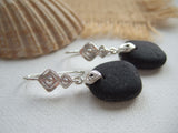 Seaham Secret Magenta Purple Sea Glass Earrings - Geometric