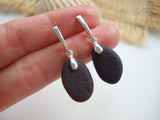 Seaham Secret Magenta Purple Sea Glass Earrings - Studs