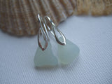 Leaves - Opalescent sea glass earrings