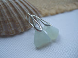 Leaves - Opalescent sea glass earrings