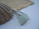 Leaves - Opalescent sea glass earrings