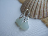 Leaves - Opalescent sea glass earrings